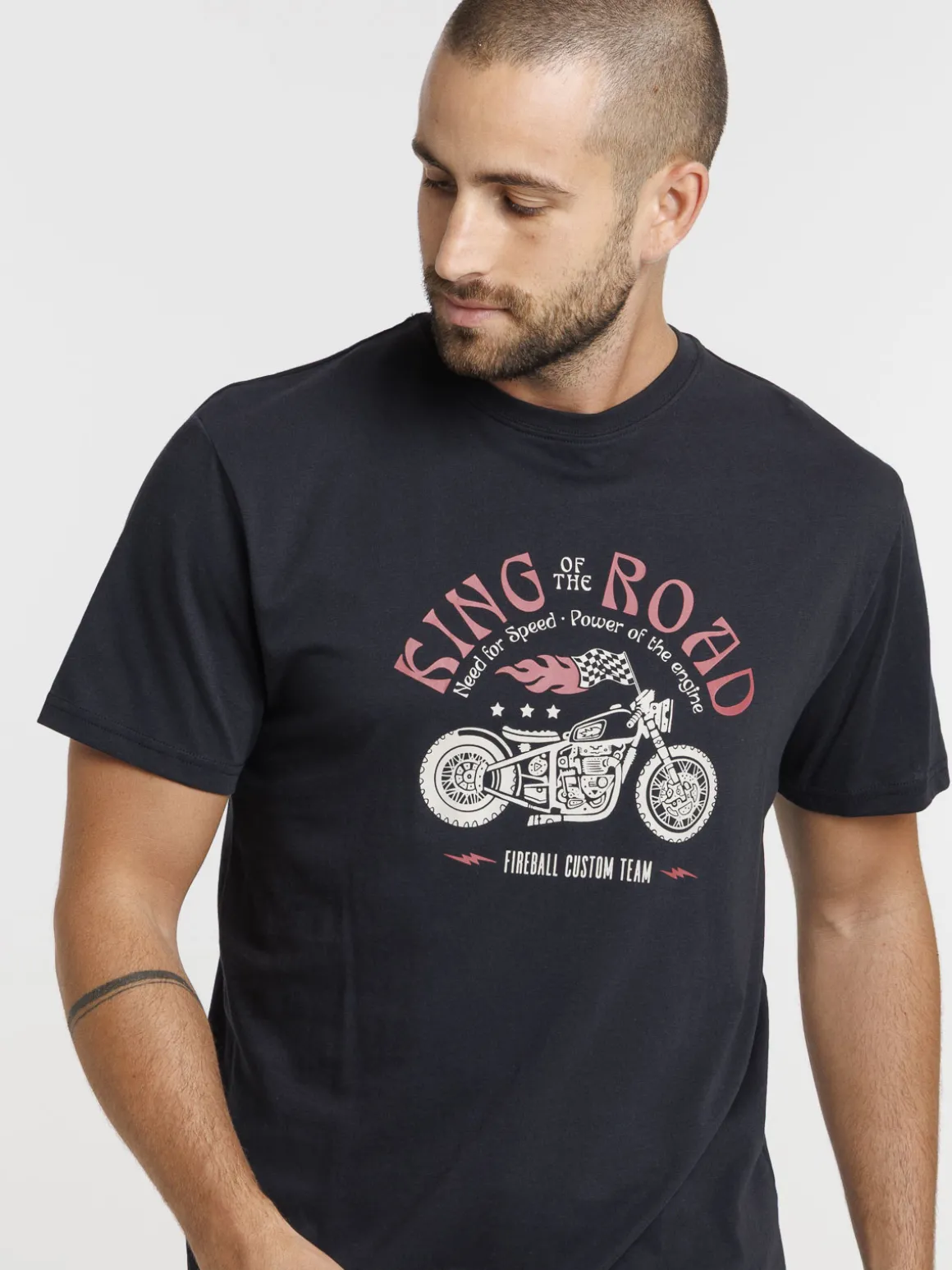 T-shirt homme col rond imprimé devant