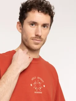 T-shirt loose tomette imprimé homme