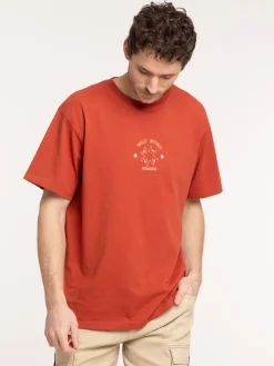 T-shirt loose tomette imprimé homme