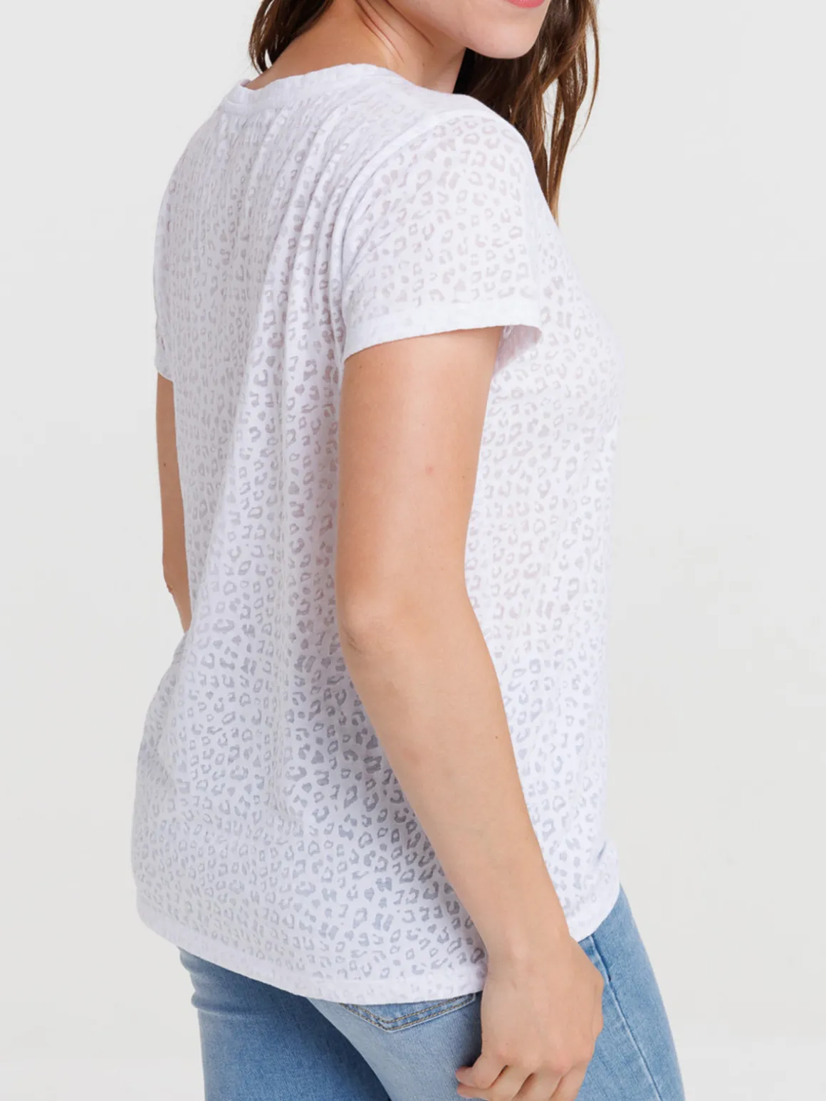 T-shirt léopard blanc femme