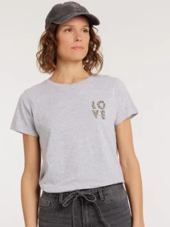 T-shirt love léopard femme