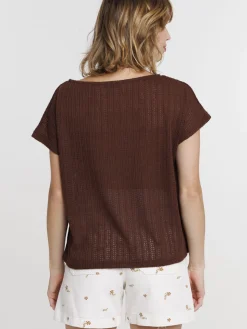 T-shirt maille ajourée femme