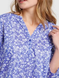 T-shirt manches 3/4 fleuri femme