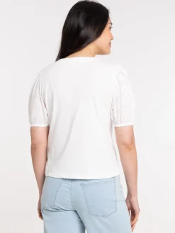 T-shirt manches ballons brodées femme