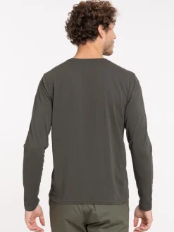 T-shirt manches longues kaki homme