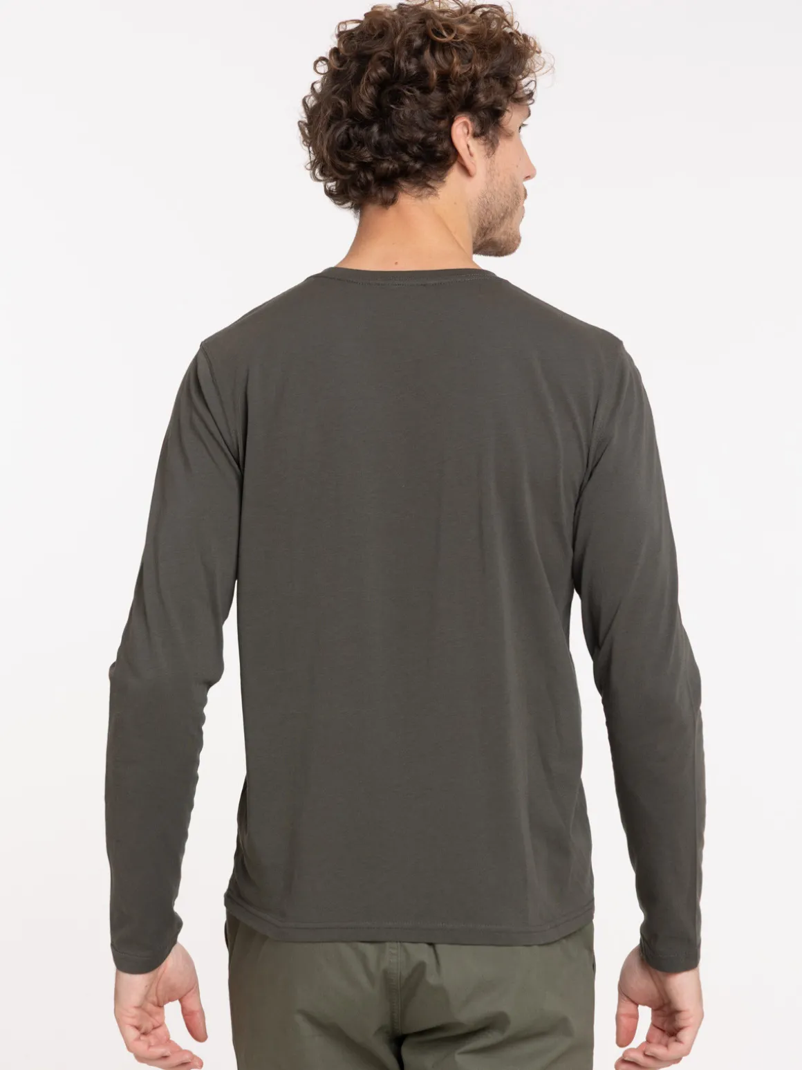 T-shirt manches longues kaki homme