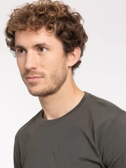 T-shirt manches longues kaki homme