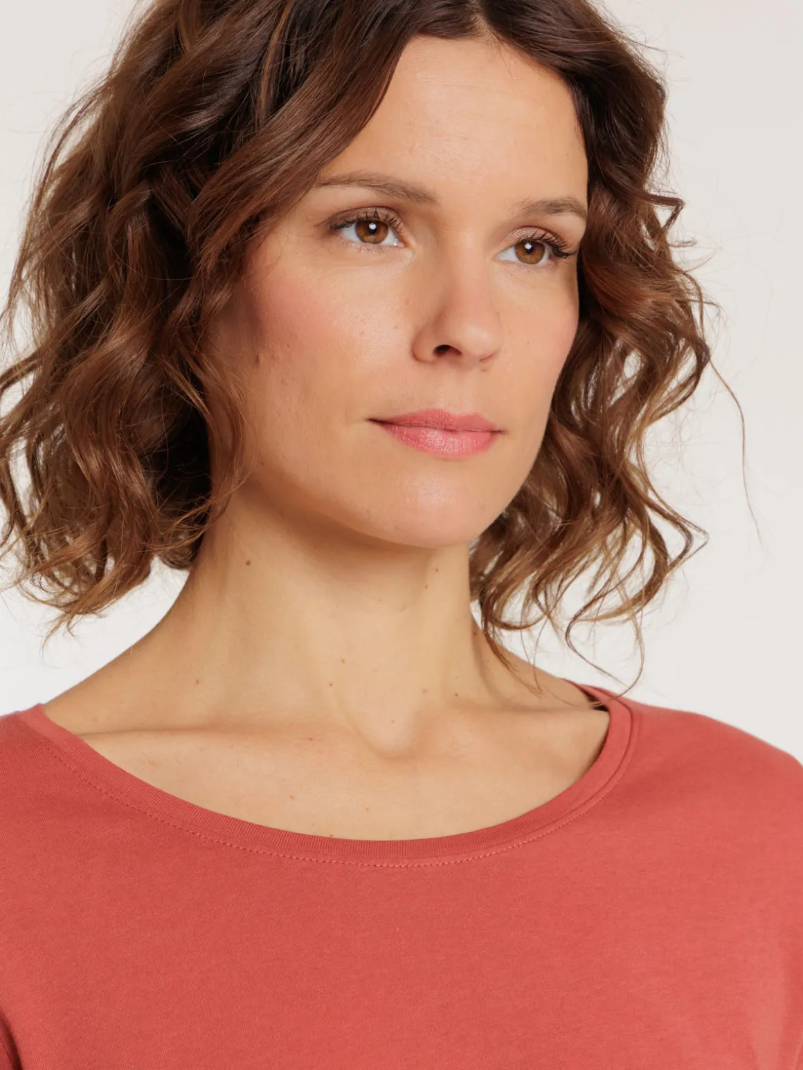 T-shirt manches longues marsala femme