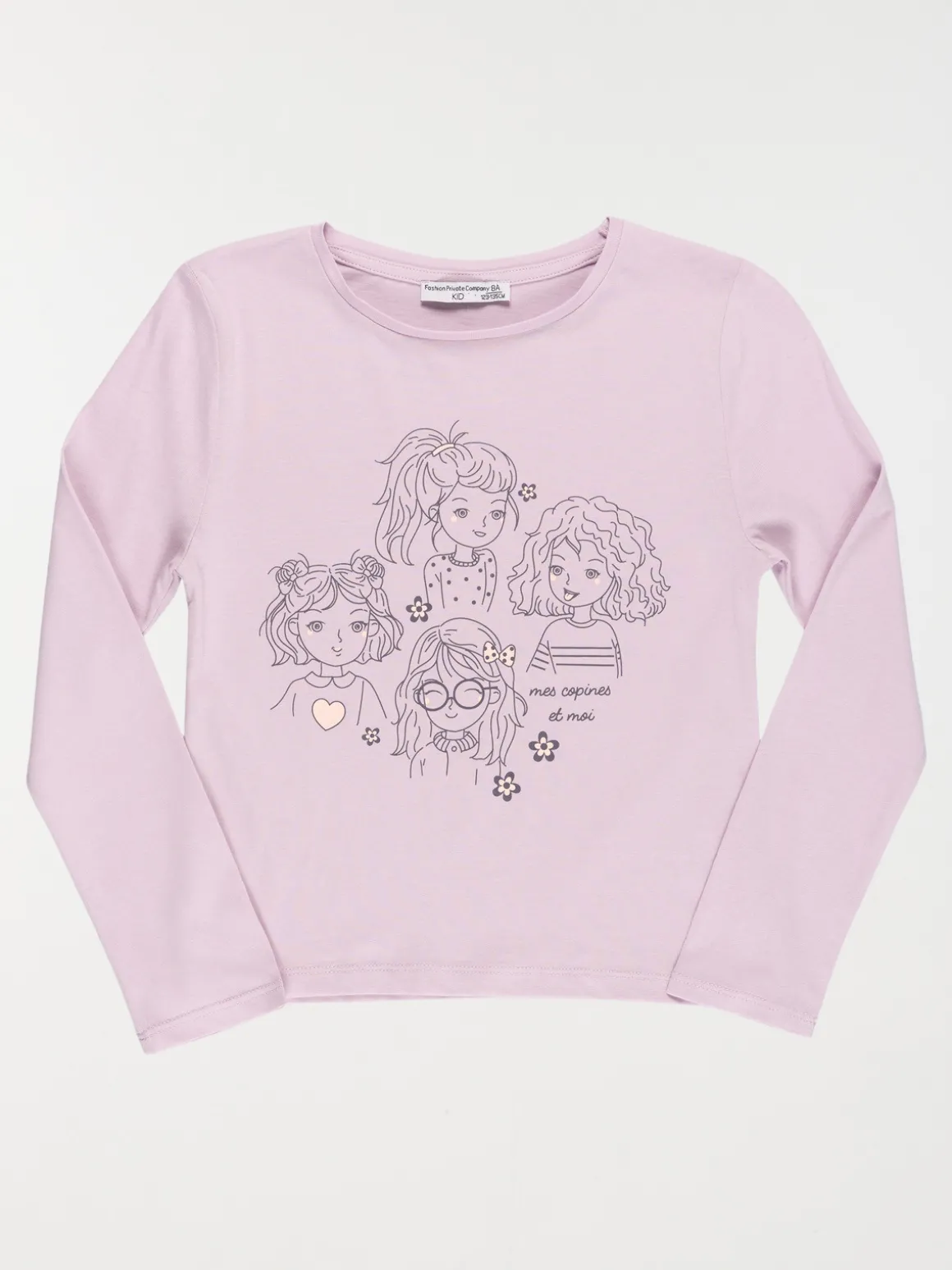 T-shirt mes copines et moi fille (3-12A)