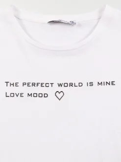 T-shirt message blanc fille (XXS-M)
