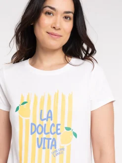 T-shirt message La Dolce Vita femme