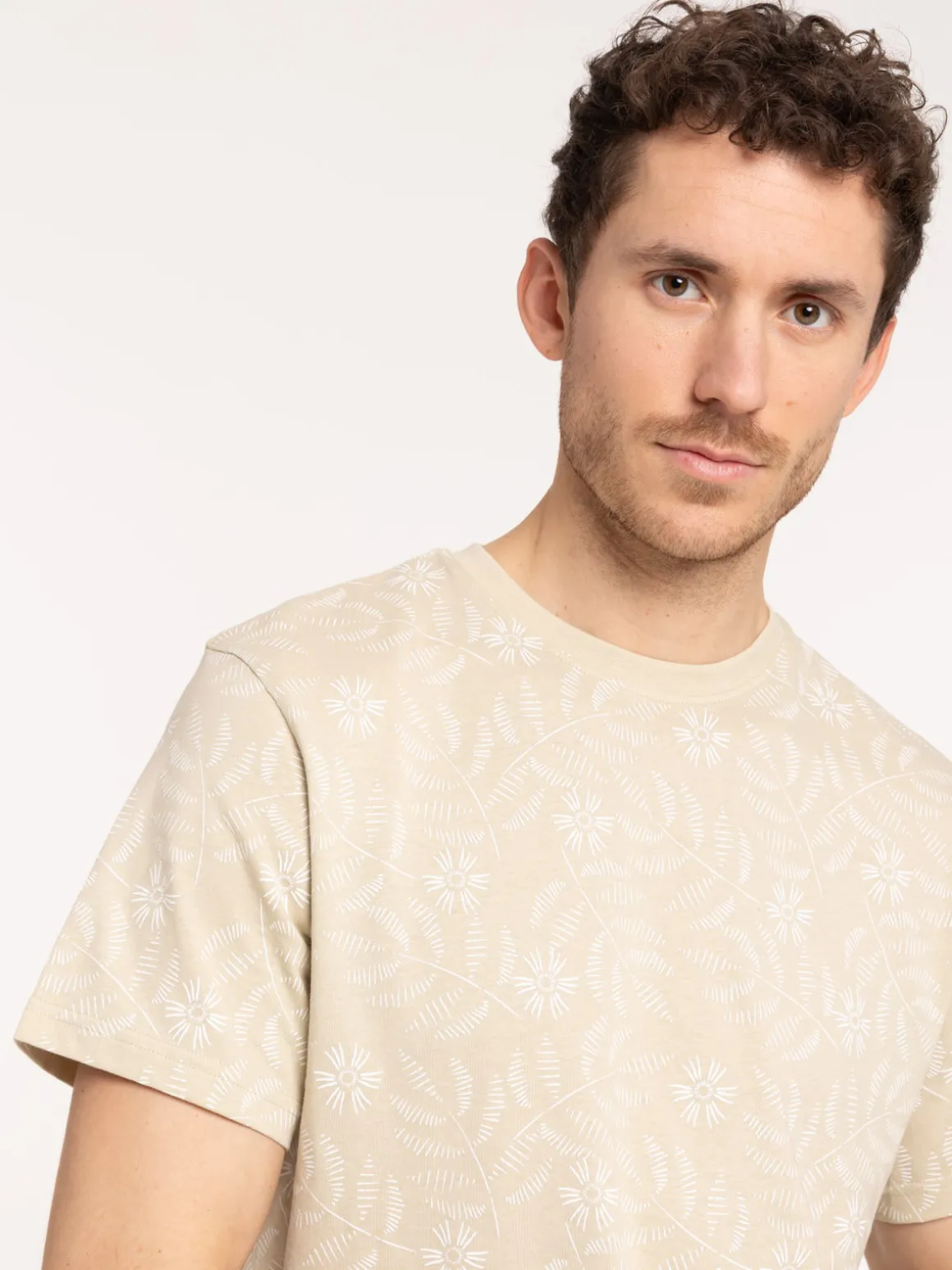 T-shirt motif feuillage tropical homme