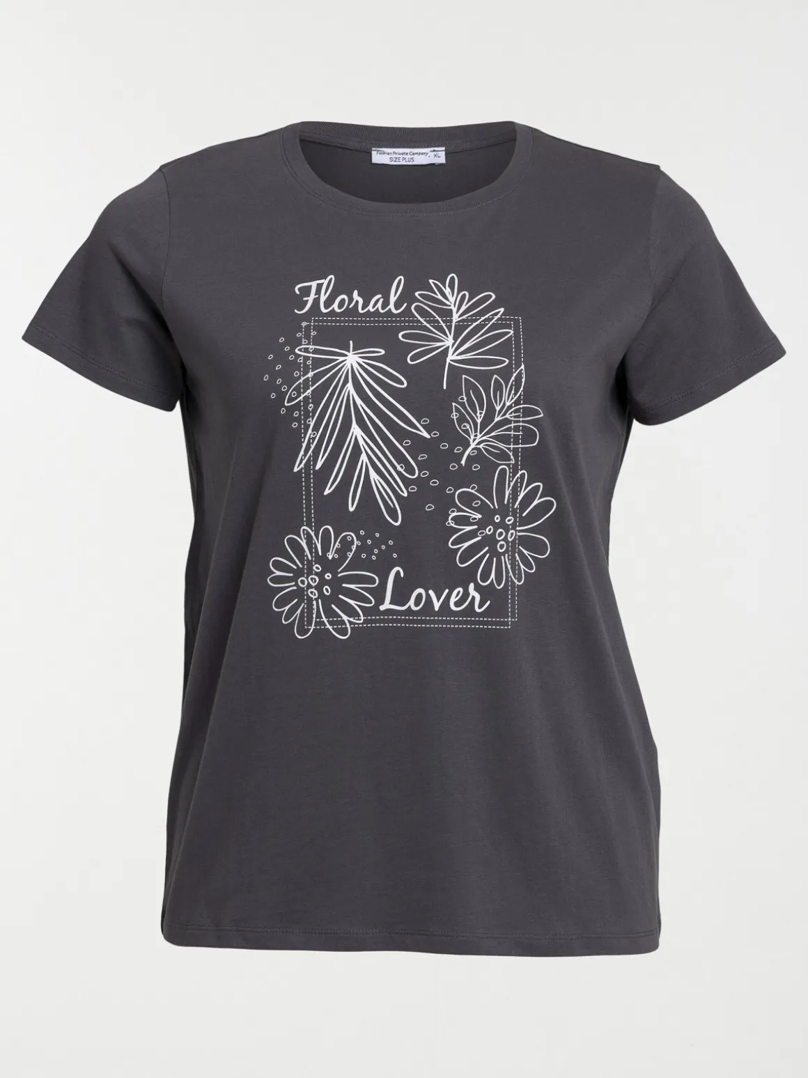 T-shirt motif floral grande taille femme