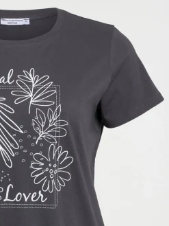 T-shirt motif floral grande taille femme