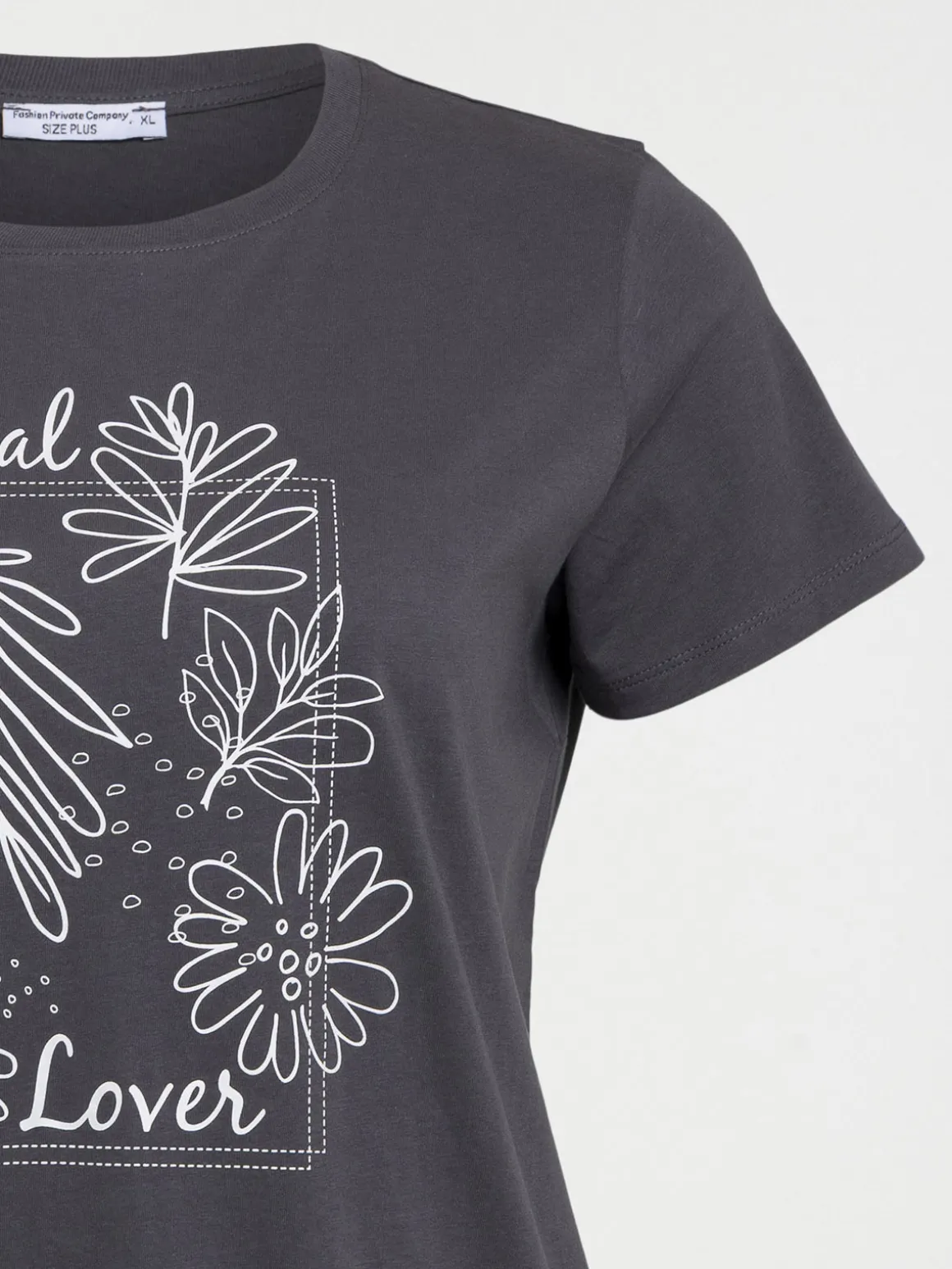 T-shirt motif floral grande taille femme