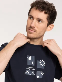 T-shirt motif graphique et message homme