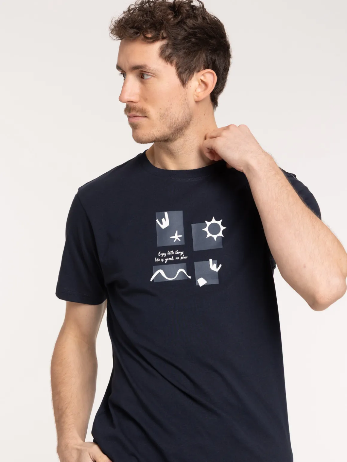 T-shirt motif graphique et message homme