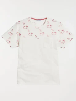 T-shirt motif palmier et poche homme