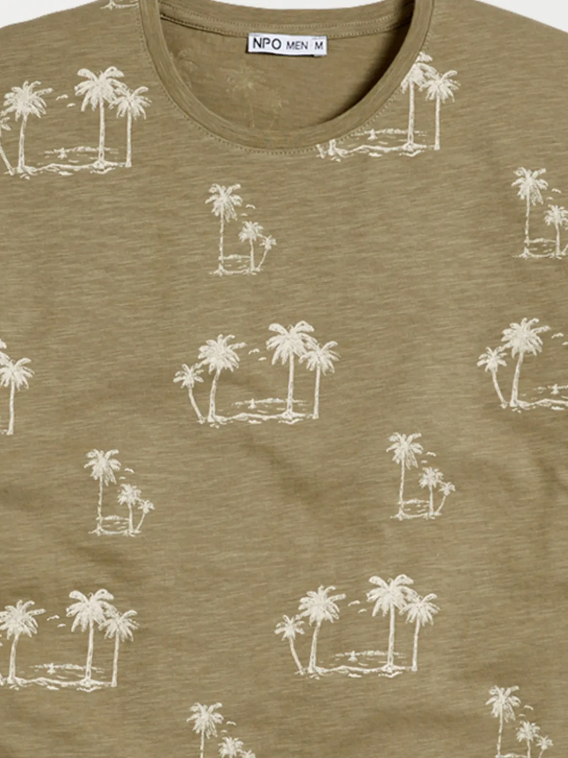 T-shirt motif palmier tilleul homme
