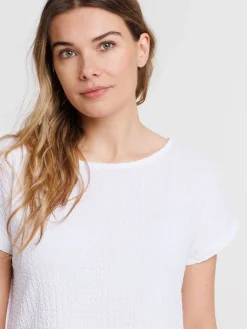 T-shirt noeuds côtés blanc femme