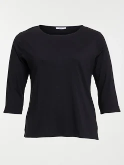 T-shirt noir coton grande taille femme