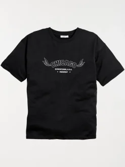 T-shirt noir femme chicago