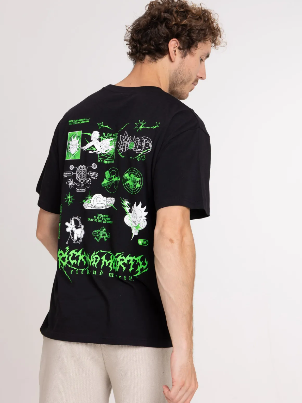T-shirt noir Rick et Morty homme