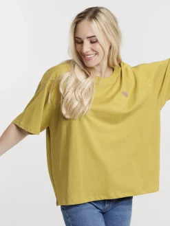 T-shirt olivette coeur brodé femme