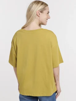 T-shirt olivette coeur brodé femme