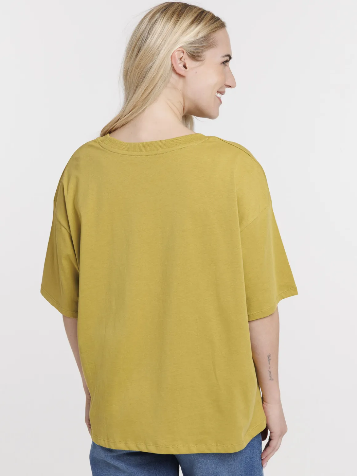 T-shirt olivette coeur brodé femme