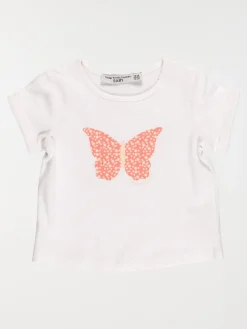 T-shirt papillon fille blanc (3-24M)