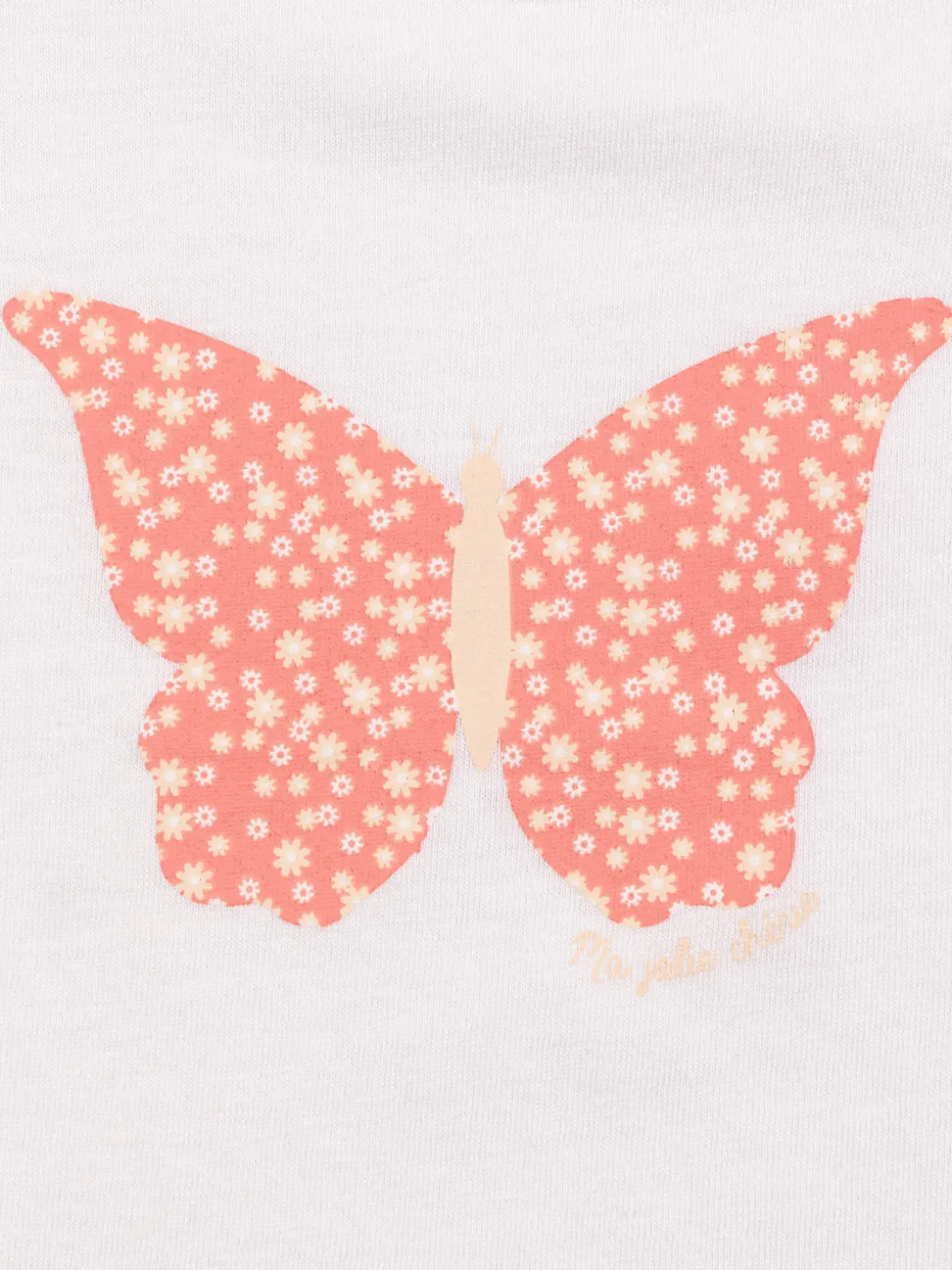 T-shirt papillon fille blanc (3-24M)