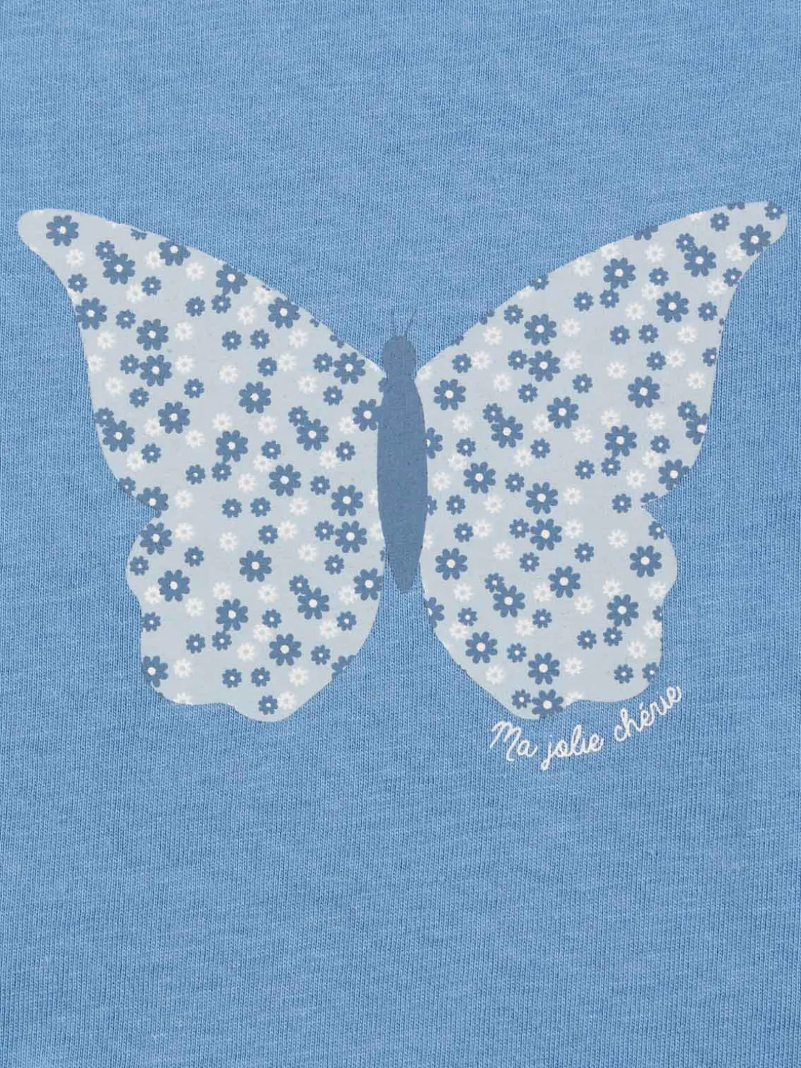 T-shirt papillon fille bleu vif (3-24M)