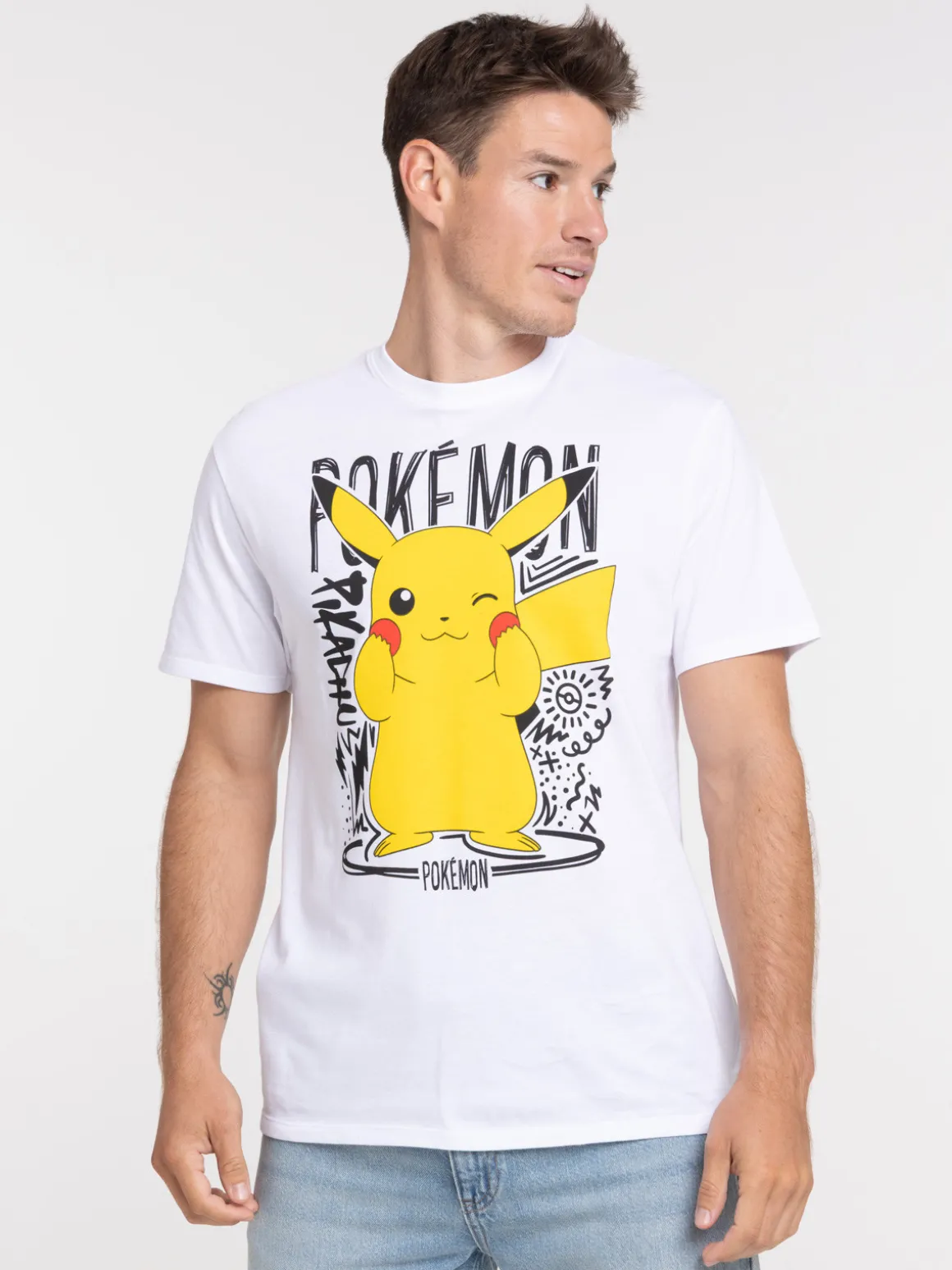 T-shirt Pokémon blanc homme
