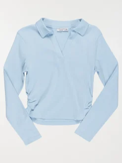 T-shirt polo bleu pâle fille (XXS-M)