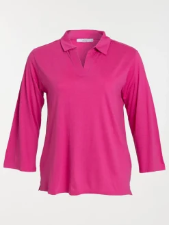 T-shirt polo fushia grande taille femme