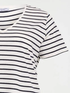 T-shirt rayé col V grande taille femme