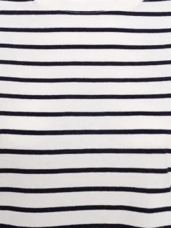 T-shirt rayé écru et navy femme