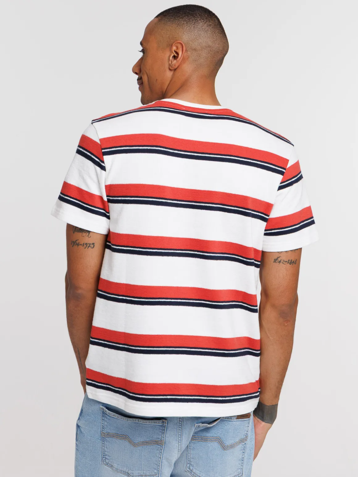 T-shirt rayé en coton homme