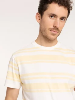 T-shirt rayé en coton homme