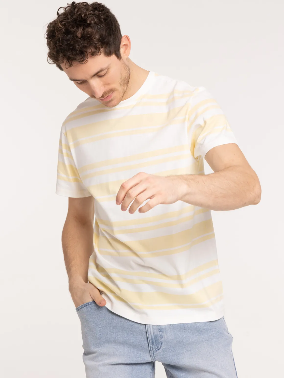 T-shirt rayé en coton homme