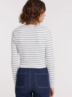 T-shirt rayé manches longues femme