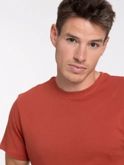 T-shirt slim fit coloris tomette homme