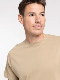 T-shirt slim fit coloris taupe homme
