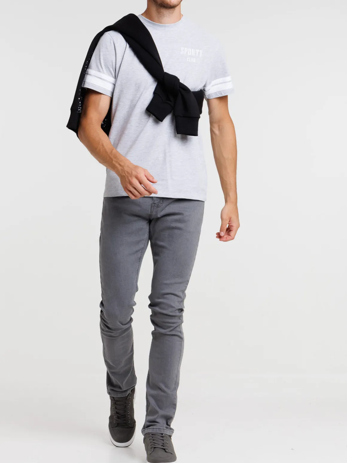 T-shirt sporty winner gris chiné homme