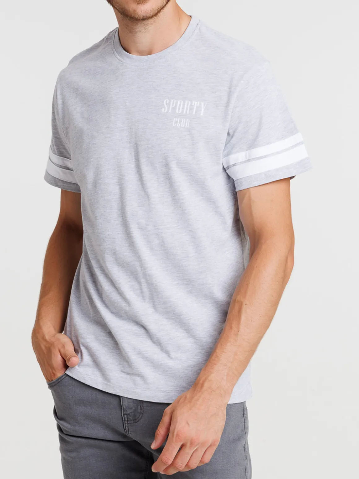T-shirt sporty winner gris chiné homme