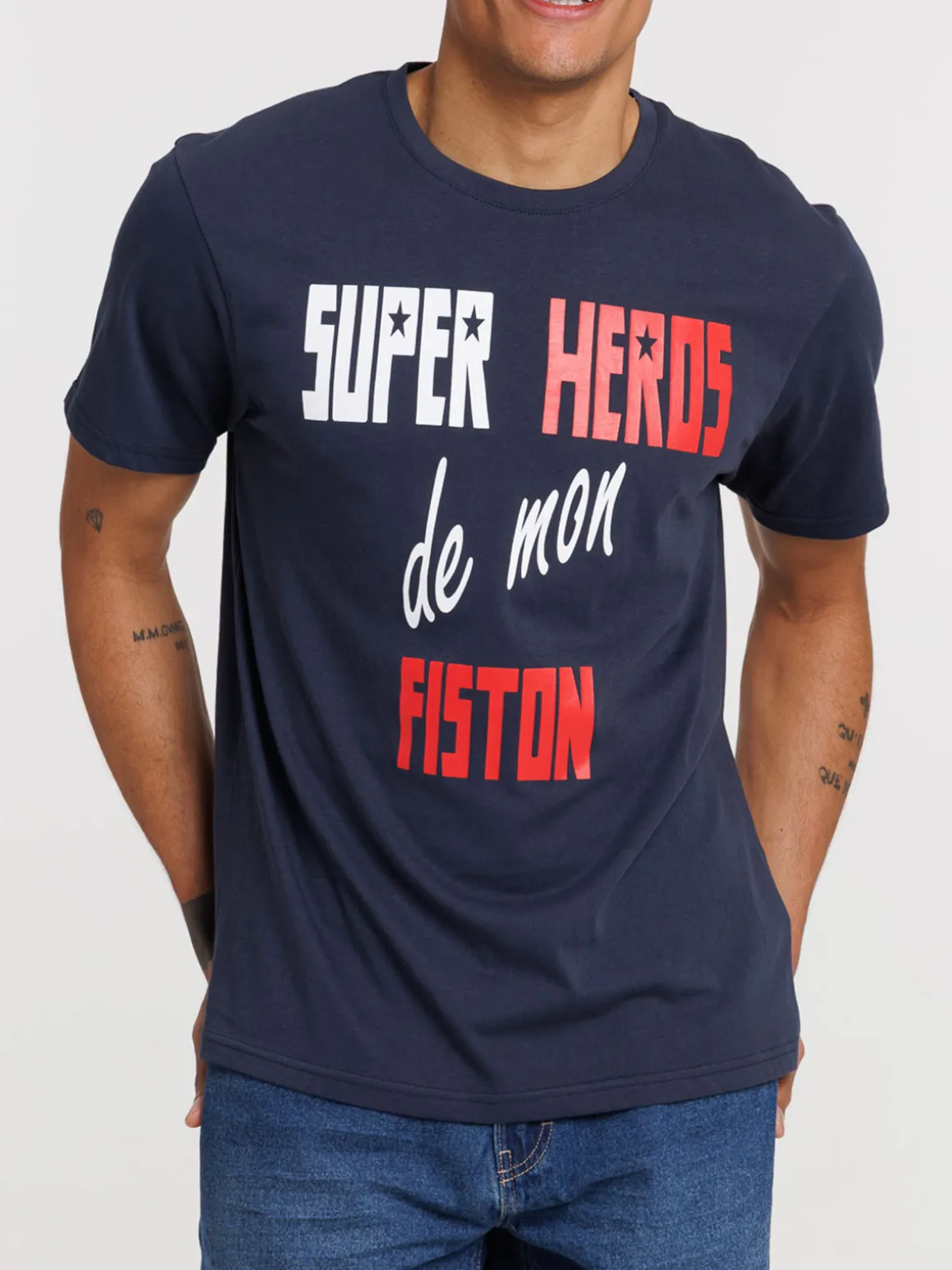 T-shirt super héros de mon fiston homme