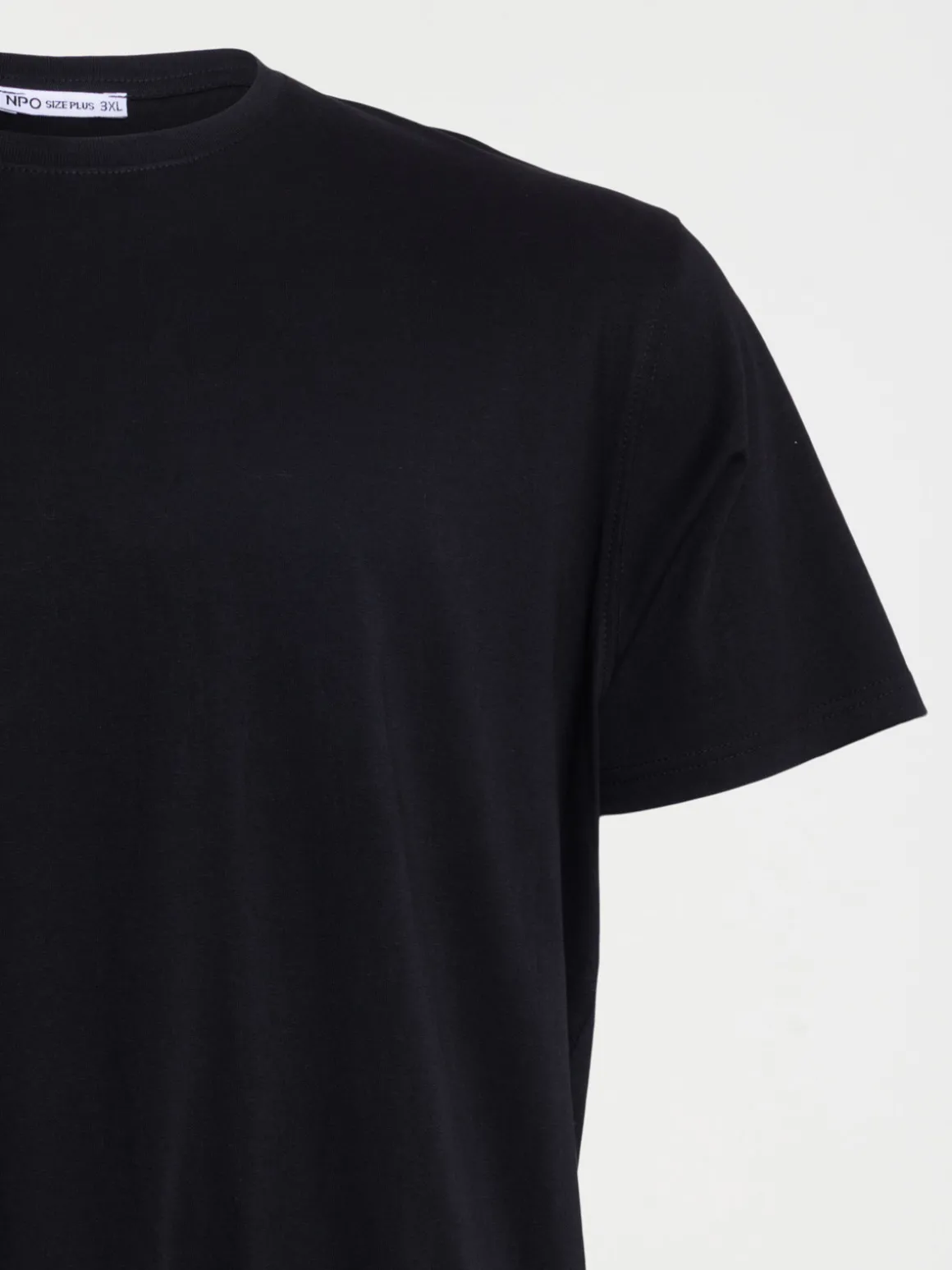 T-shirt uni noir grande taille homme