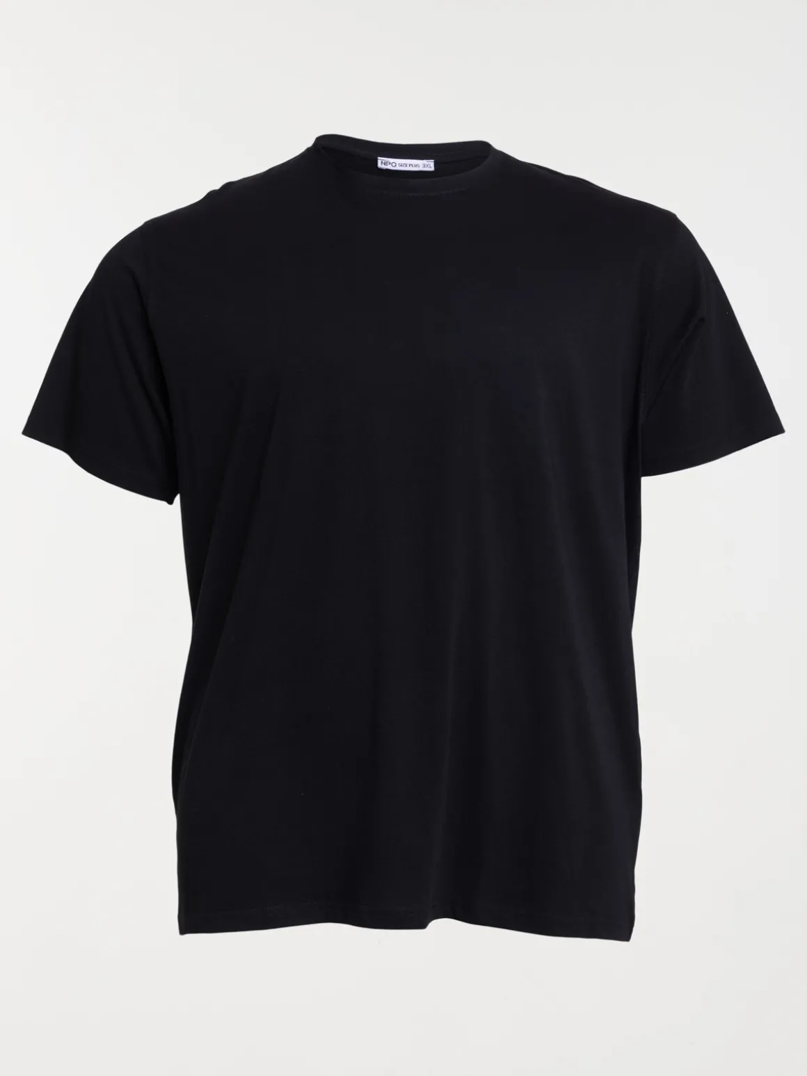 T-shirt uni noir grande taille homme