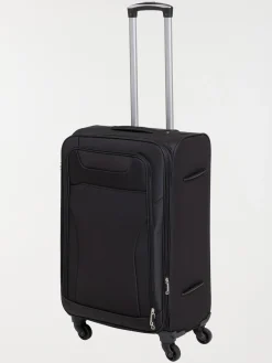 Valise souple noire à roulettes